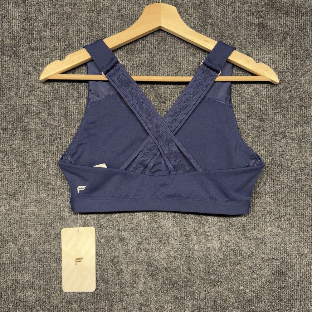 NWT Fabletics Women's Vera Navy Medium Impact Sports Bra Size Small Yoga Gym